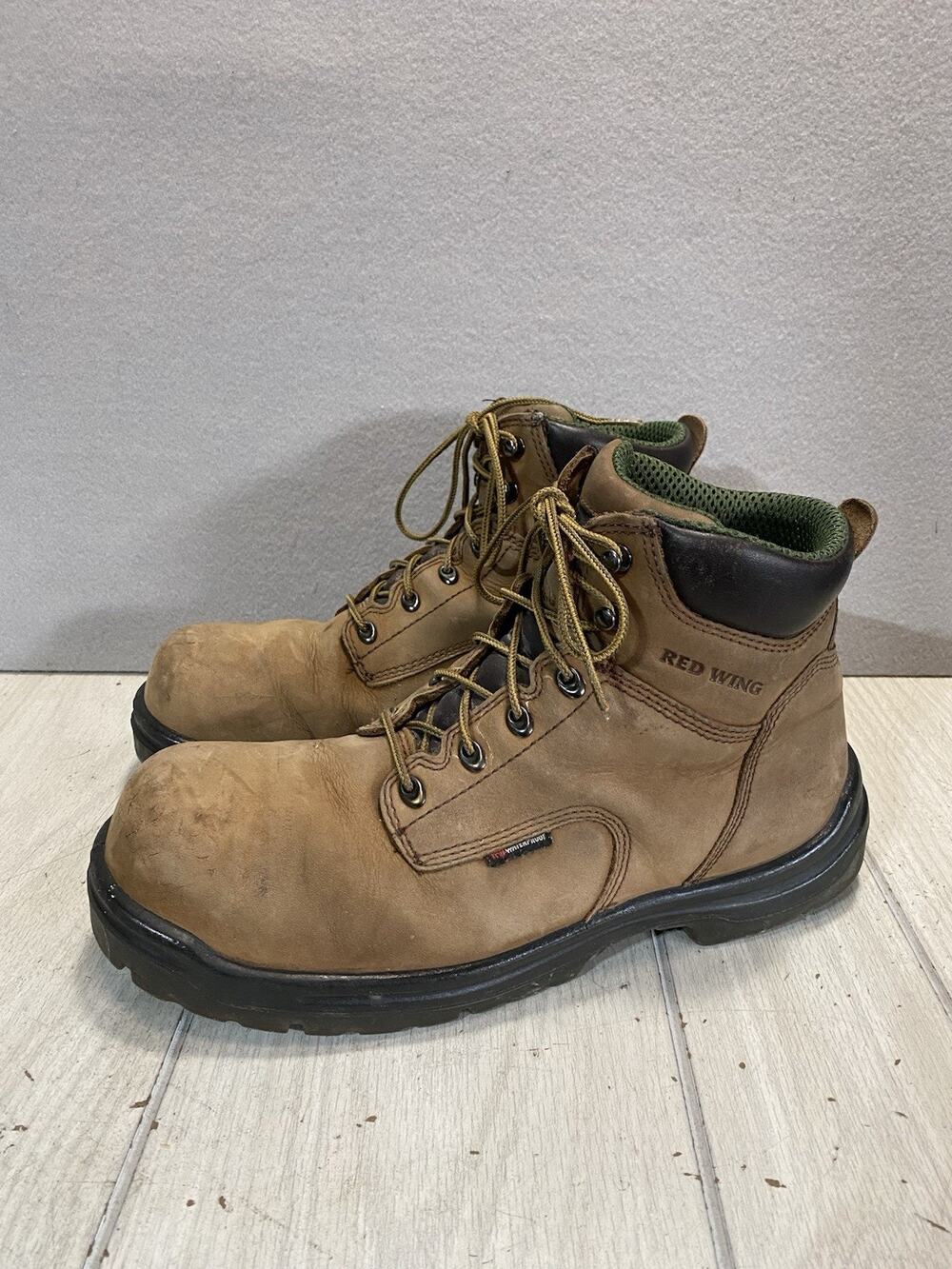 Red Wing King Toe Boots Mens 10.5 Brown Safety Waterproof 2240 Lace-Up